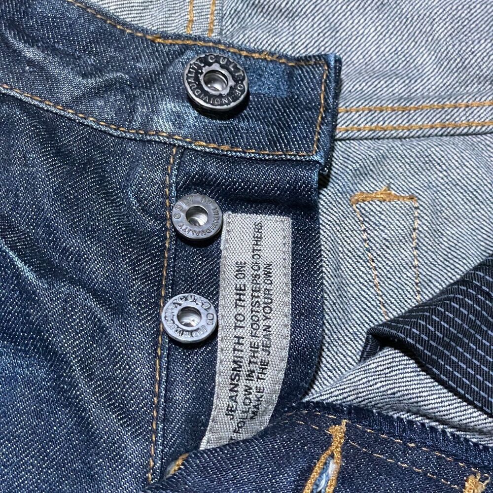 Cult of Individuality Jeans 34x29 Greaser Straight Blue Heritage Selvedge Denim - Picture 13 of 16